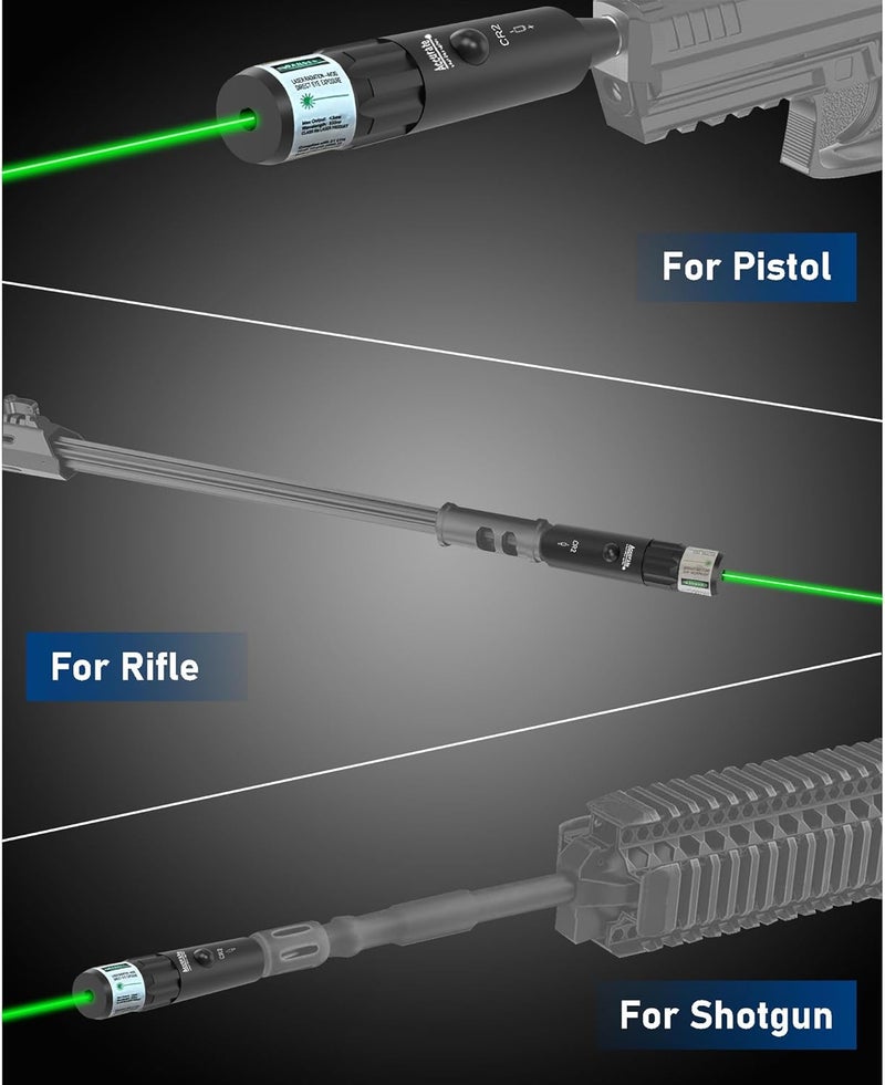 UUQ Professional Laser Bore Sight Kit with Button Switch,Red/Green Laser with 32 Adapters for 0.17 to 12GA Calibers,Suitable for Pistol Rifle Airsoft & Shotgun,Powerful Hunting Equipment - Image 5